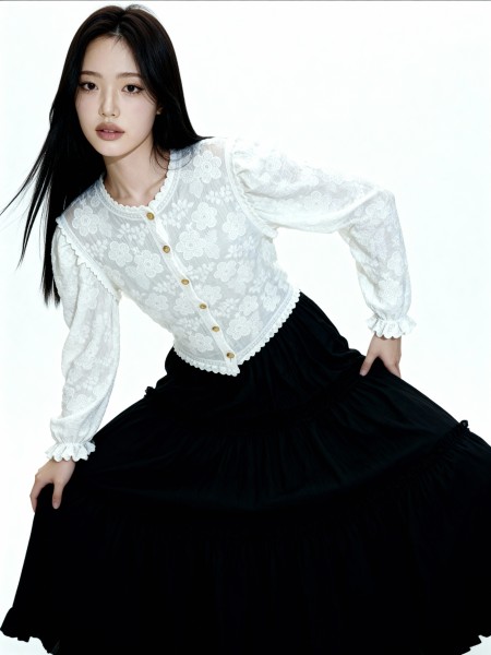 Holly Flower Embroidery Cardigan