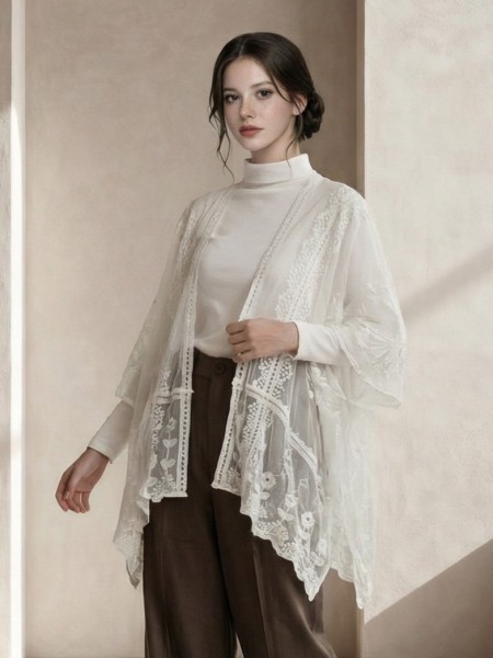 EID Sheer Embroidery Outer