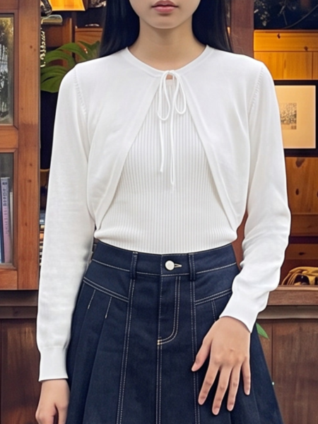 JR CORE PG Tied Crop Cardigan