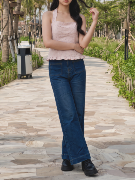 PG Bootcut High-Waist Dark Blue Denim Jeans