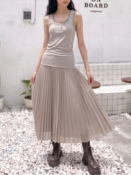 00 2pcsSetJerseySleevelessMiniDressw/SheerLongDres