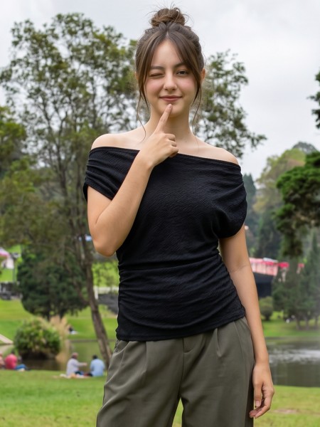 PG Off Shoulder Drapes Top