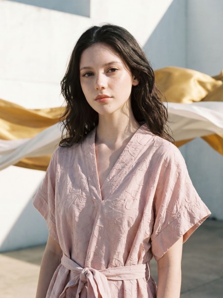 EID ELITE Amal Embroidery Top With Ribbon Belt RO1