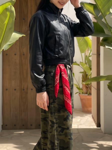 Zip Up Leather Bomber Jacket