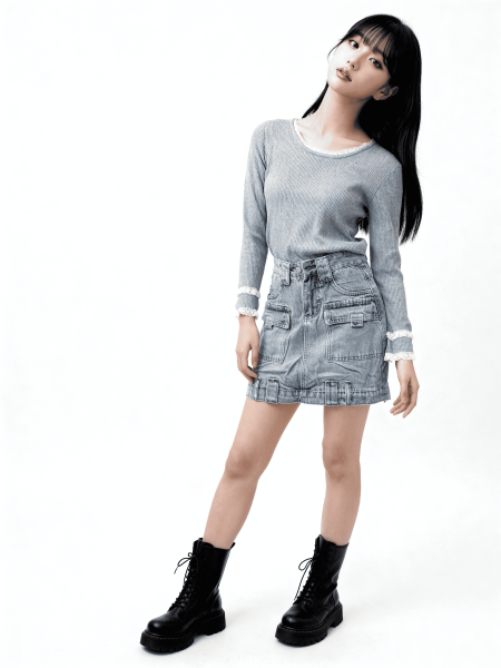 CNY Lace Outline Knit Top