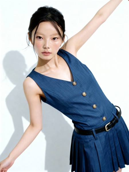 Rosie Button Bottom Pleats Dress