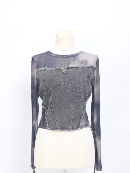 DITOX Washed Corset Sheer Combi Top