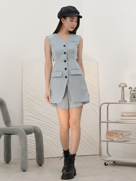 SMARTEN WAIST CUT OUT PLAYSUIT