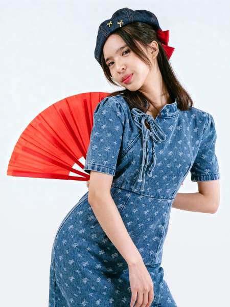 ELITE CNY Denim Oriental Dress RO1