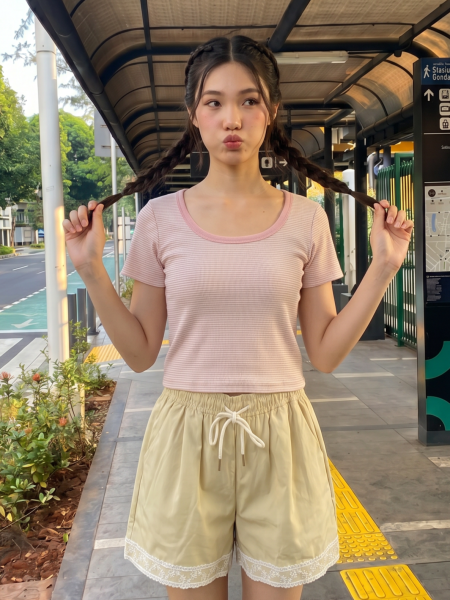 JR CORE NRC Lace Edge Casual Short