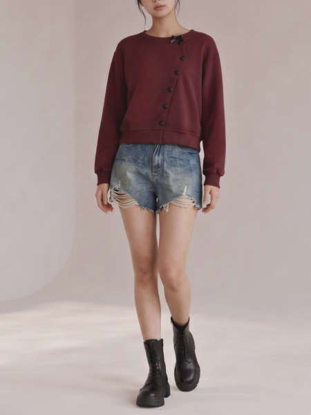 JR PG Heart Button Wave Cardigan