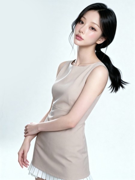 Ashley Pleats Accent Mini Dress