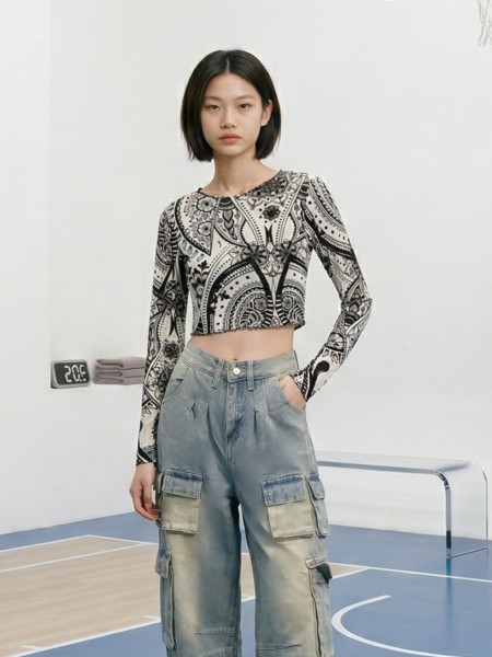 JR NRC Multi Pocket Cargo Dirt Wash Denim Jeans