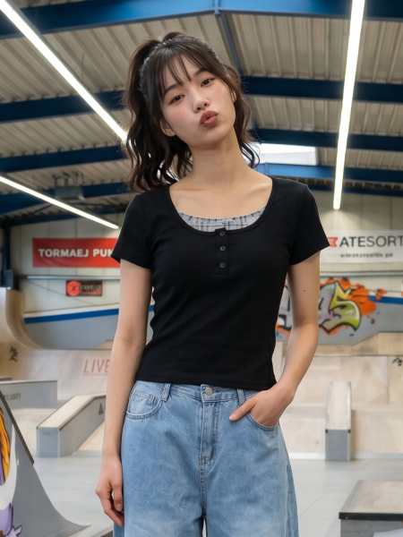 JR NRC Checkered Sheer Inner Layer Tee