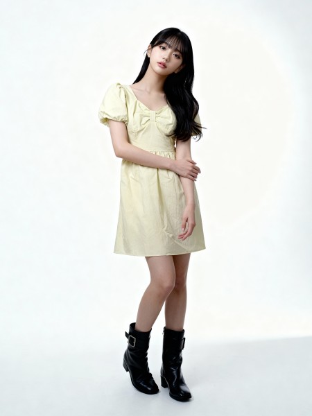 Emma Ribbon Front Mini Dress