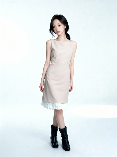 Ashley Pleats Accent Mini Dress