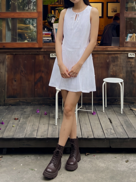 PG Ribbon Tied Peplum Dress