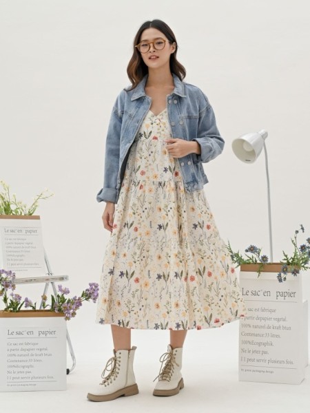 ELITE Embroidery eyelet luxe midi dress