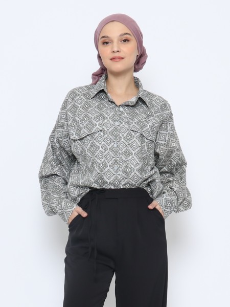 ANF Oversize Batik Print Shirt