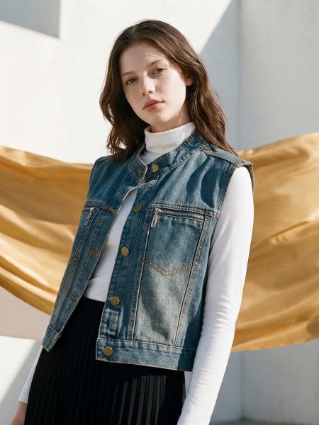 EID Arora Pocket Zip Denim Vest