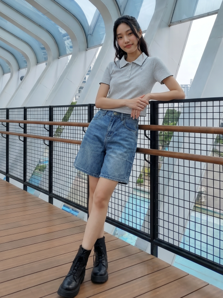 JR NRC Edge Embroidery Metal Ribbon Polo Tee