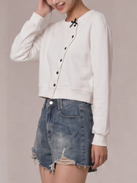 JR PG Heart Button Wave Cardigan
