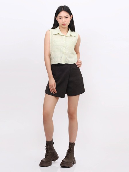 BTC Patel Eyelet Sleevesless Shirt