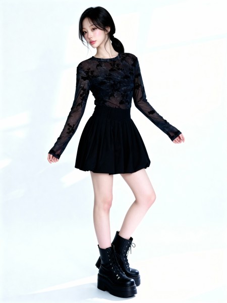 Winter Pleats Balloon Skirt