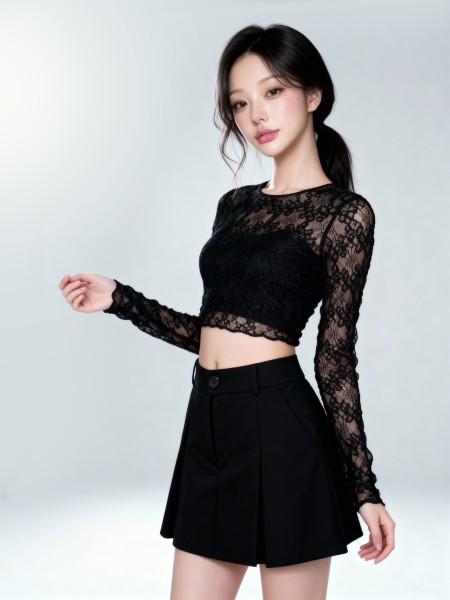 JR See-Thru Flower Tee