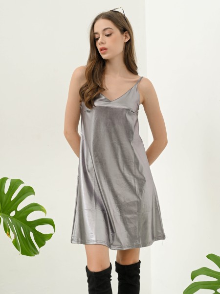 FELIZ23 Miriana Metallic Mini Dress