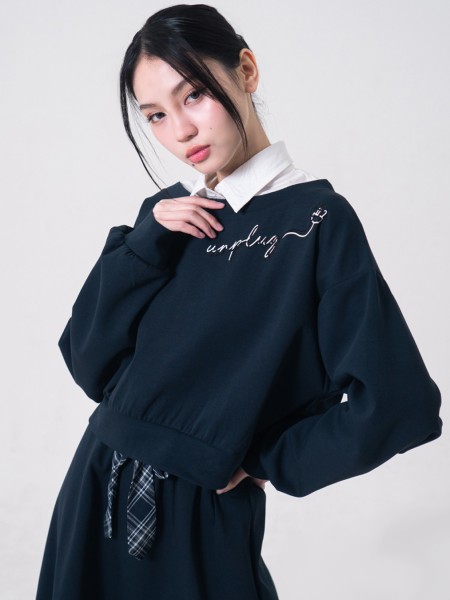DITOX 2PCS SET UNPLUNG SWEATER AND MIDI SKIRT WITH