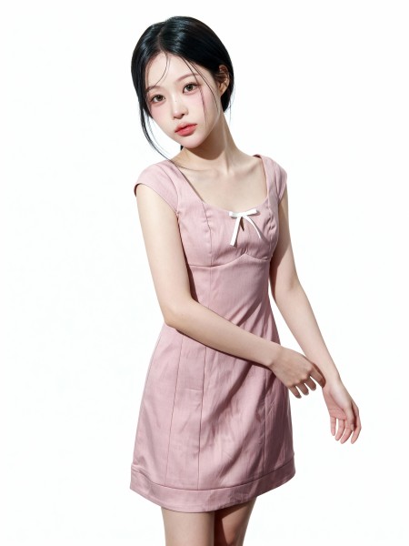 Layla A Line Dress With Ribbon