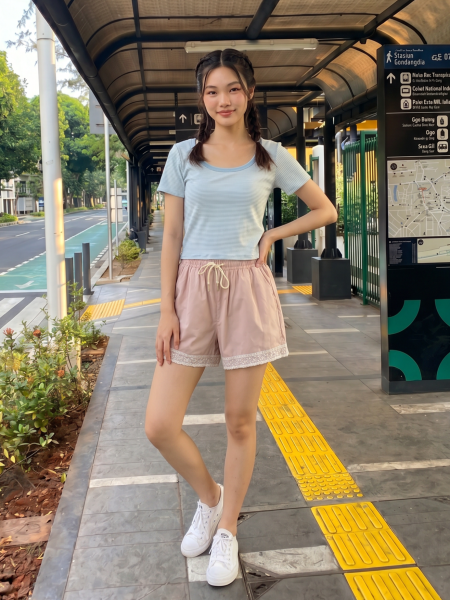 JR CORE NRC Lace Edge Casual Short