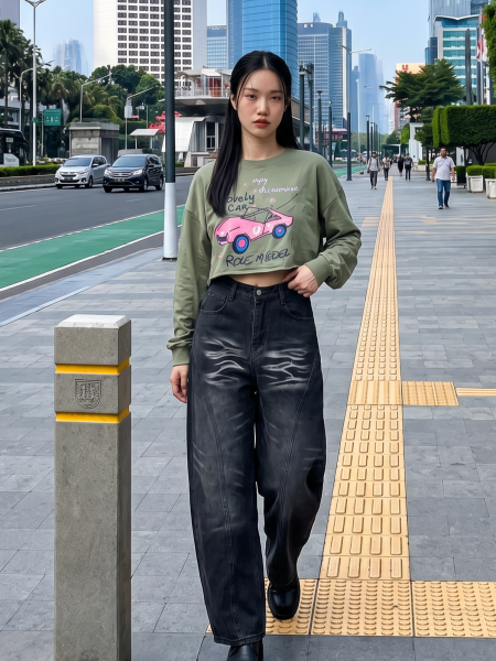 JR CORE NRC Lovely Car Crop Tee