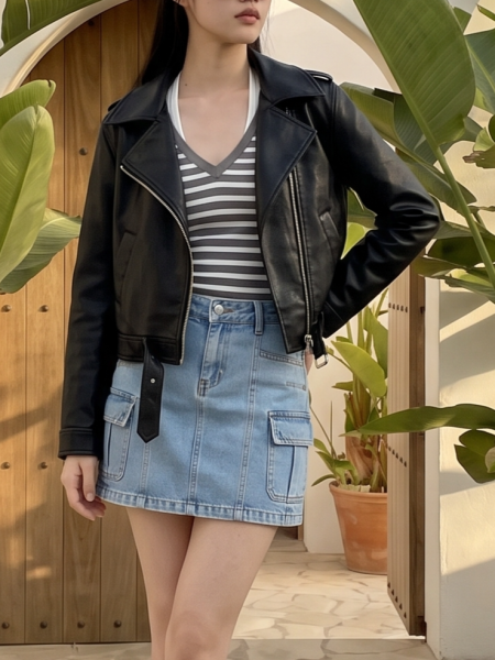 Black Biker Leather Jacket