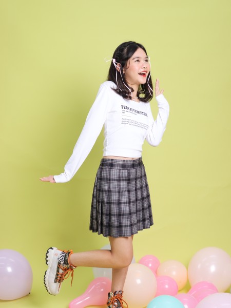 SEA CORE Checkered Pleats Skort