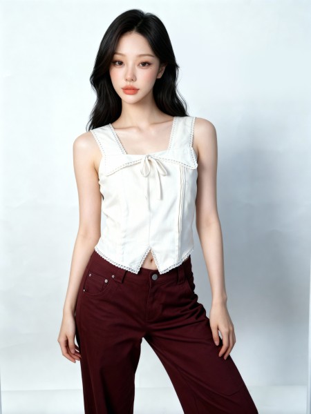 Avery Linen Combo Top