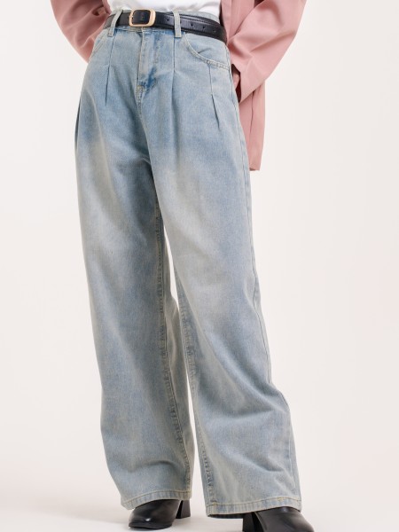 SMARTEN Wide Leg Trousers Denim Jeans OB