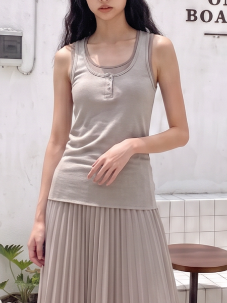 00 2pcsSetJerseySleevelessMiniDressw/SheerLongDres