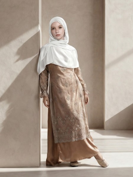 ELITE Aulia Pull Up Sleeves Embroidery Gamis