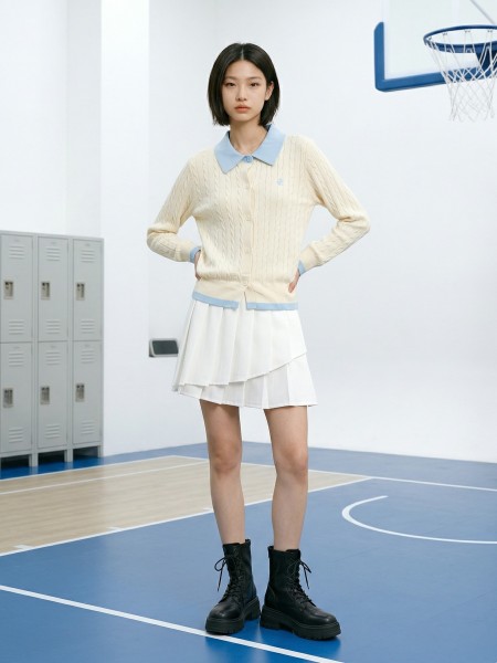 JR CORE NRC Layer Pleats Elastic Waist Skort