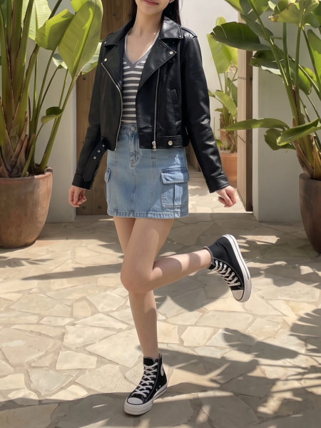 Black Biker Leather Jacket
