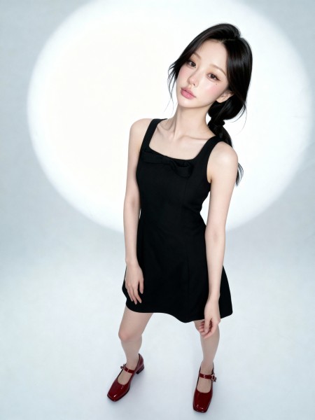 ELITE Mia Square Neck Bow Mini Dress