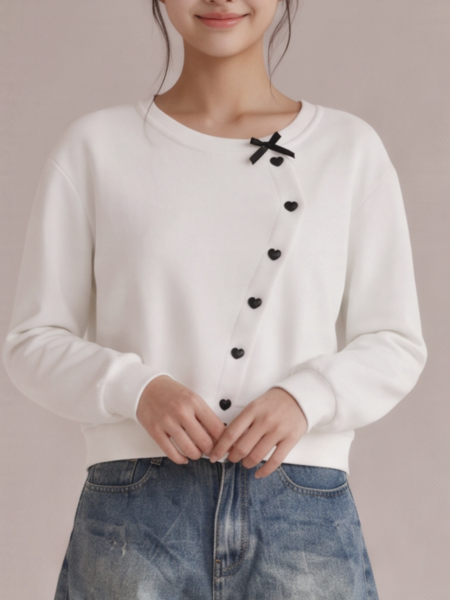 JR PG Heart Button Wave Cardigan