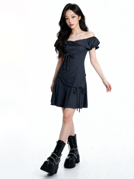 Faye Grid Lines Dress
