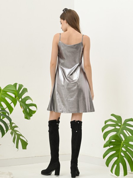 FELIZ23 Miriana Metallic Mini Dress