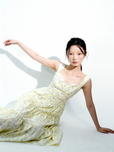 ELITE Ivy Cotton Poplin Flower Print Maxi Dress