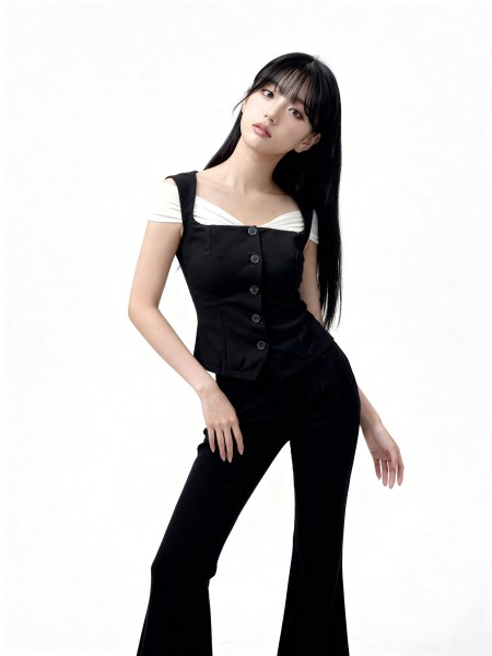 Off Shoulder Lining Square Neck Top