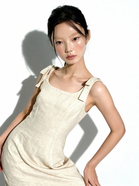 Orinda Tweed Shoulder Ribbon Mini Dress