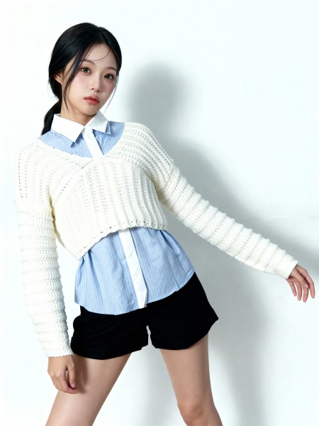 Leni Crop Thick Knit Top